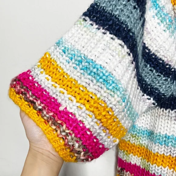 Anthropologie Colorful Striped Women's Sweater Cardigan - Picture 6 of 8